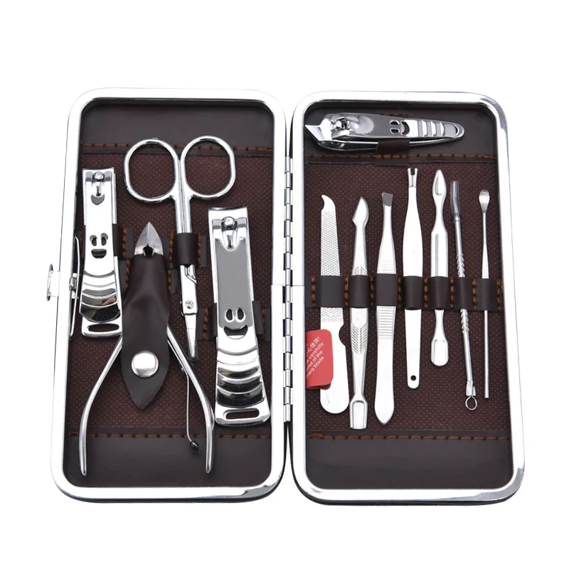 ANHO Personal Care Tools Storage Box 12 pcs Mini Pedicure Manicure Kit