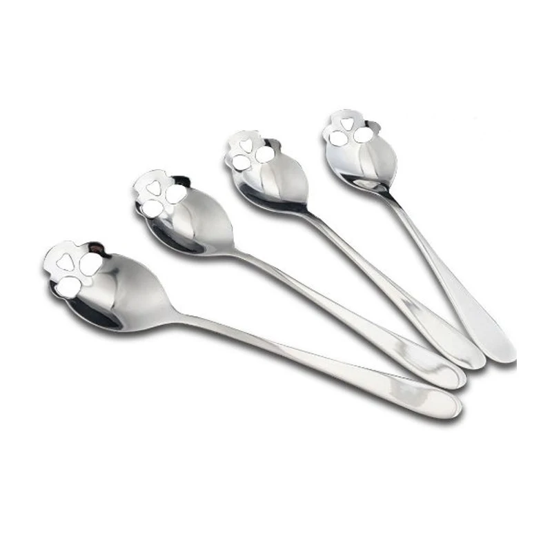 4 Pieces/lot Stainless Steel Skull Bar Spoons Coffee Spoon 6 Inches In