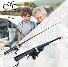 Relefree Folding Mini Telescopic Fishing Pole Combo Fiberglass Fishing Rod Reel Lure Fishing Spinning Rod Fish Tackle Set + Line