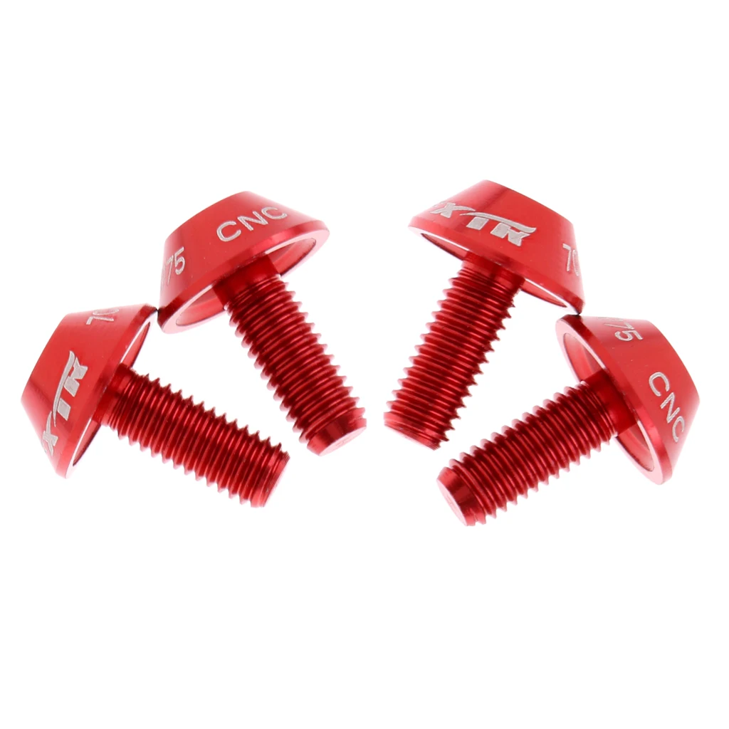 CNC Anodize Bike Water Bottle Cage Aluminium Alloy M5 x 12mm Hexagon Head Bolts Red