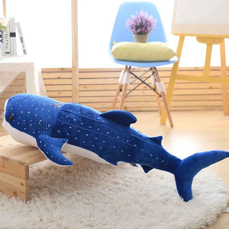 55cm 2018 new blue shark plush kids toys big fish cloth doll whale