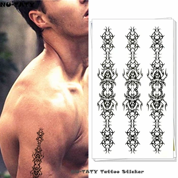 

Nu-TATY Black Spider Temporary Body Art Flash Tattoo Sticker 10*17cm Waterproof Henna Fake Tatoo Car Styling Wall Tattoo Sticker