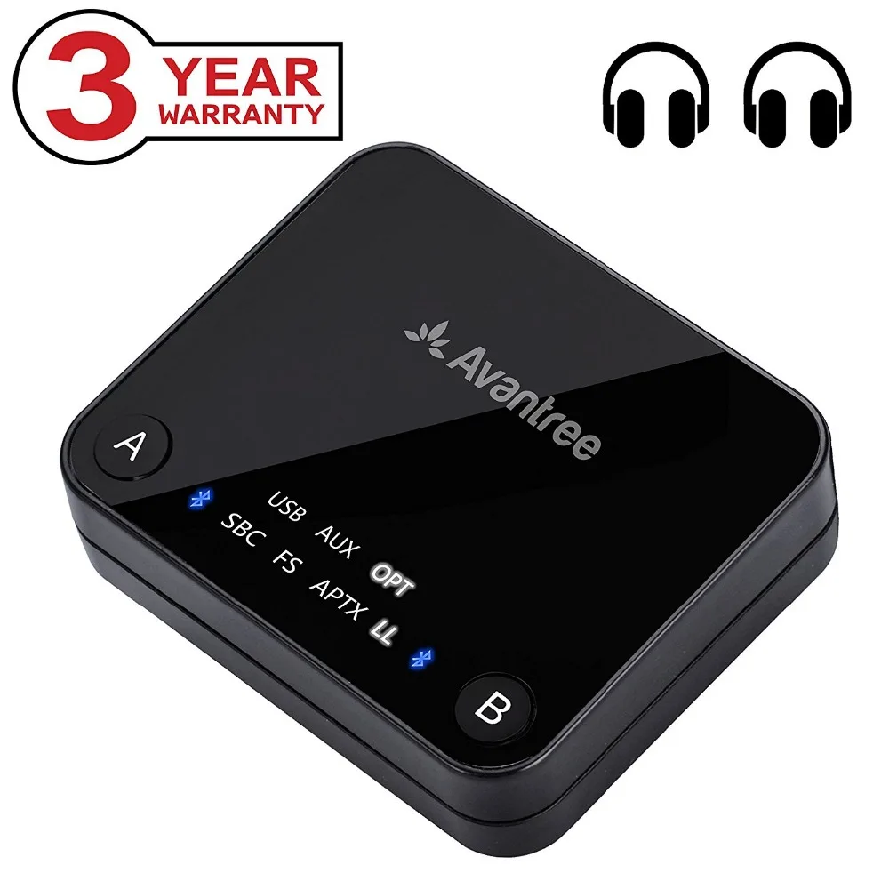 

Avantree Audikast aptX Low Latency Bluetooth Audio Transmitter for TV PC (Optical Digital Toslink, 3.5mm Aux, RCA, PC USB) 100ft