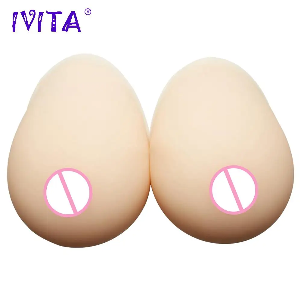 IVITA 3600 г белые реалистичные силиконовые формы груди поддельные для