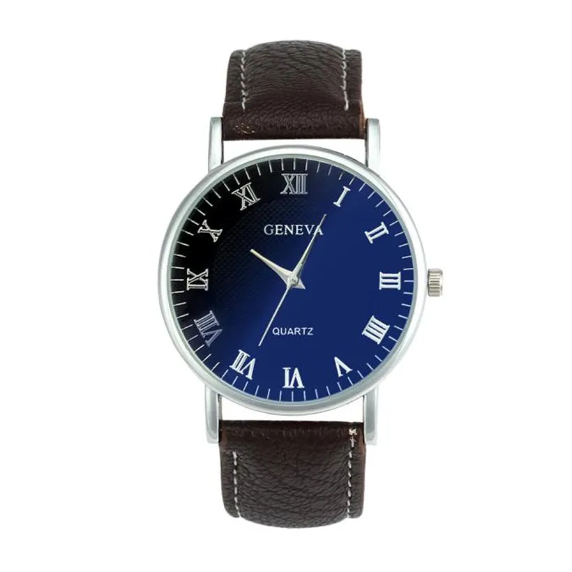 2018 New Arrivals Geneva Men Watch Blue Ray Glass Quartz Analog Wrist