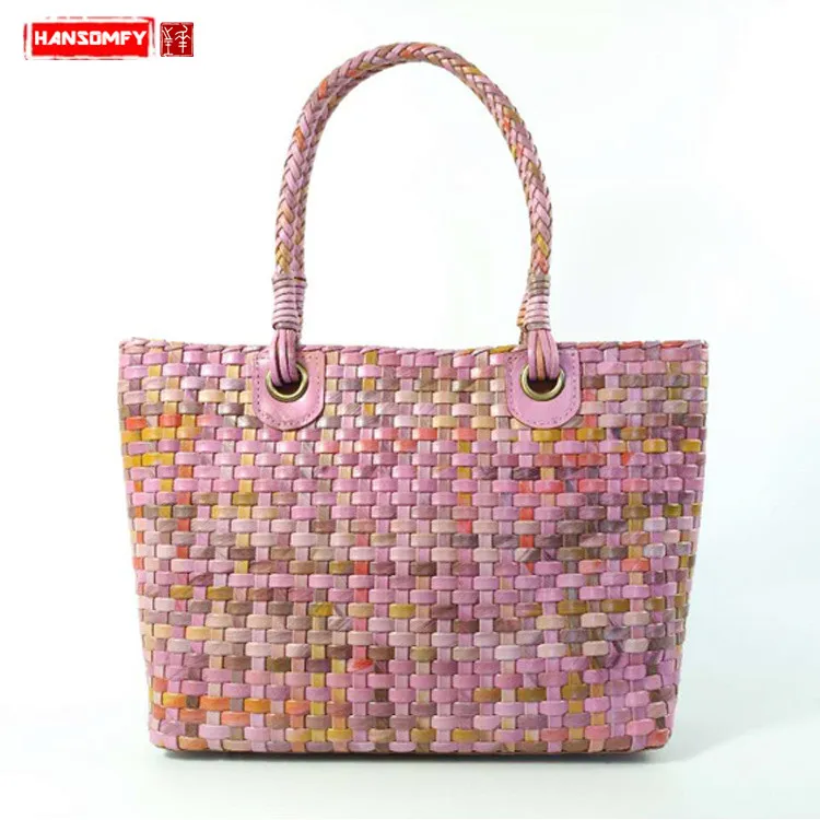 

New color handmade hand-made Women handbag top layer leather luxury fashion handbag genuine leather female shoulder bags