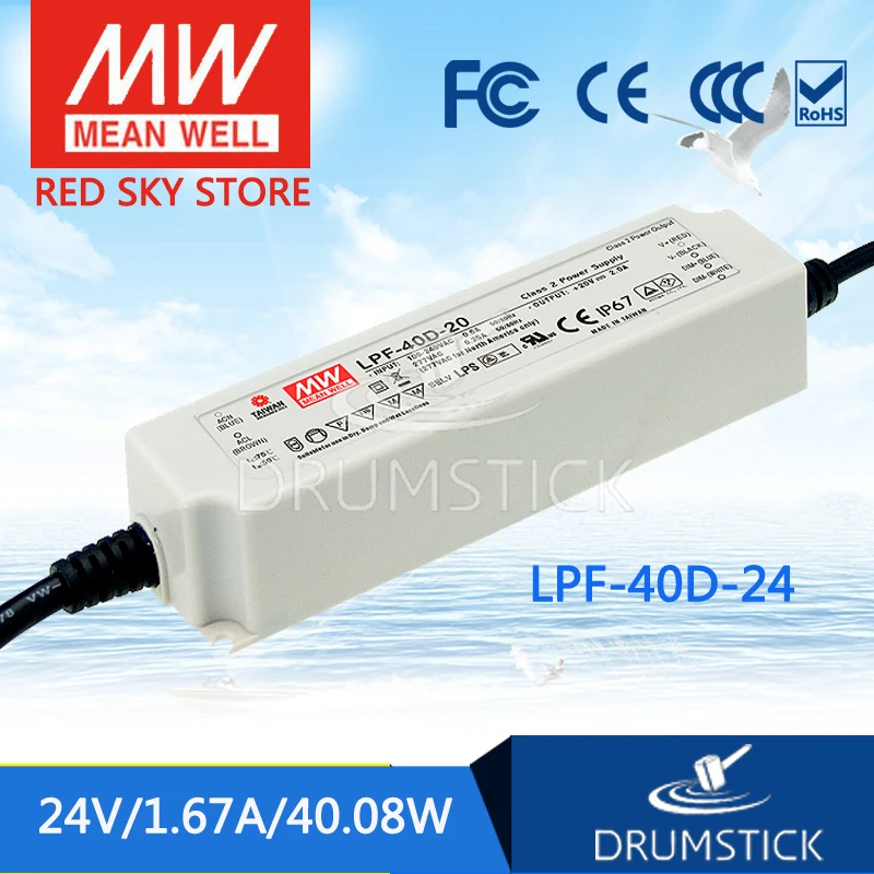 

MEAN WELL LPF-40D-24 24V 1.67A meanwell LPF-40D 24V 40.08W Single Output LED Switching Power Supply