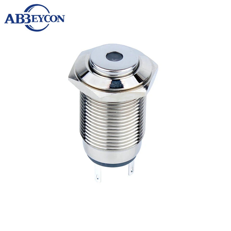 

16mm Self-Locking Dot Lamp Led Illuminated High Round Head Waterproof Push Button Switch Pin Terminal Metal Shell IP68 Switch