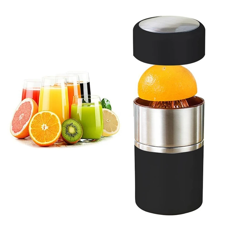 

Portable Blender Stainless Steel Manual Lid Rotation Citrus Juicer, Lemon, Orange, Tangerine And Lime Juice Squeezer Mini Trav