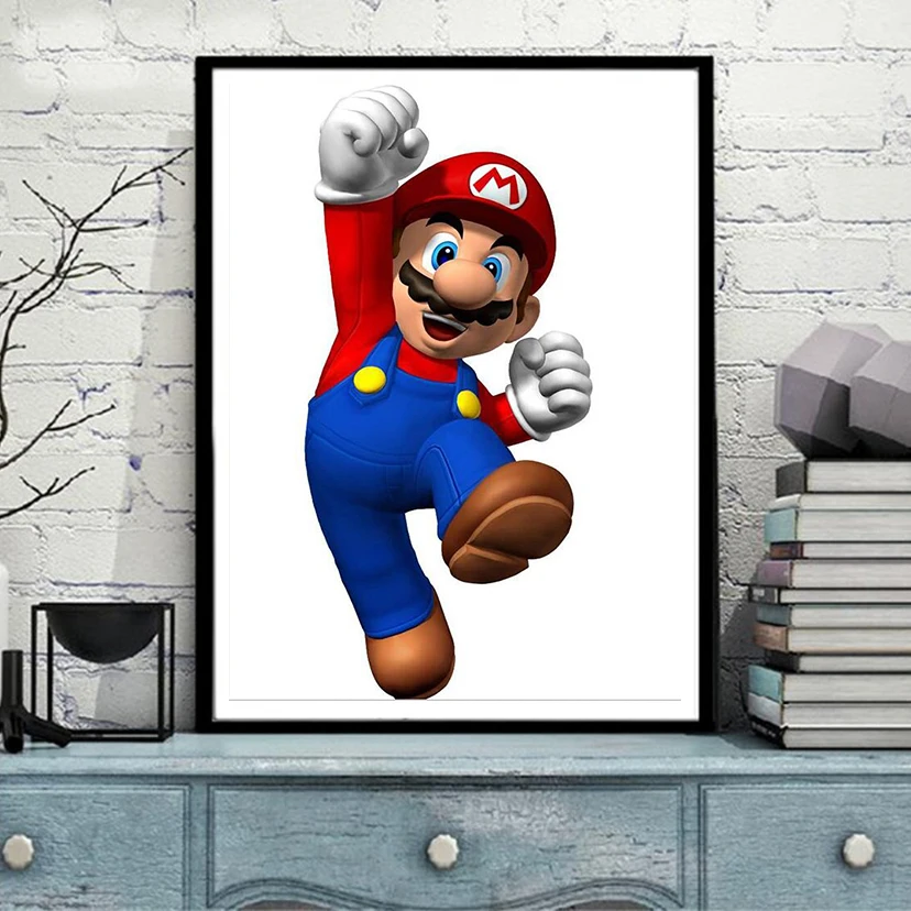 

DIY Diamond Painting,Diamond Embroidery,Super Mario,Game poster,Full,Rhinestone,5D Diamond Mosaic,Decoration home,gift NEW238