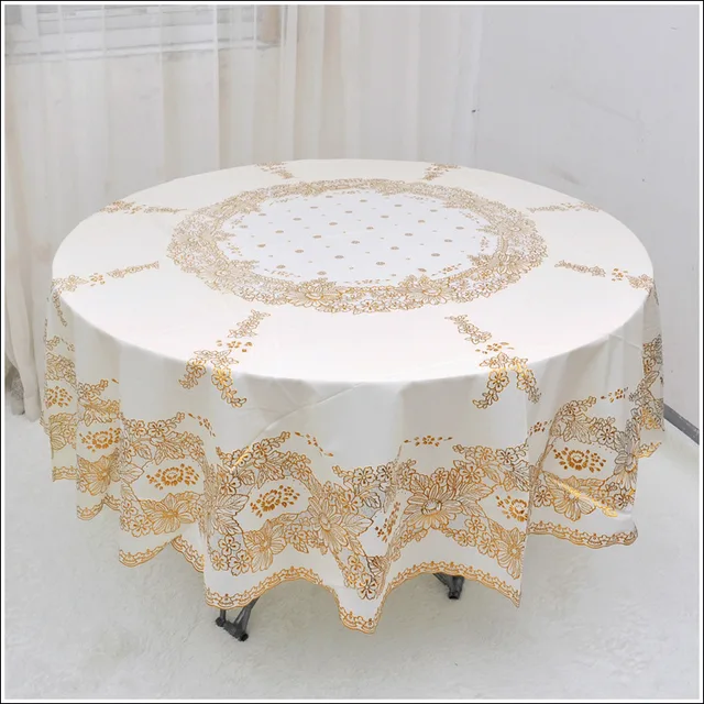 Buy Rose Gold Plastic Round Tablecloth 2 Layer Pvc Oil