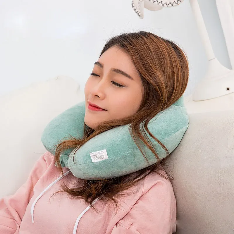 

U-Shaped Neck Pillow Multi-Color Cartoon Travel Pillow Neck Massage Car Headrest Dolls Soft Pillows Home Textile A