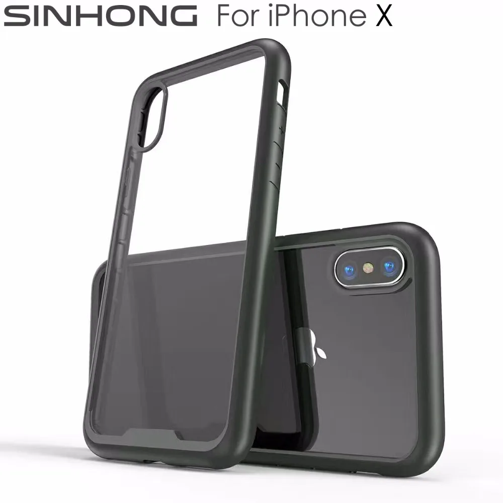Thin Transparent Hard Case For iPhone X iPhoneX Cover Silicone Bumper