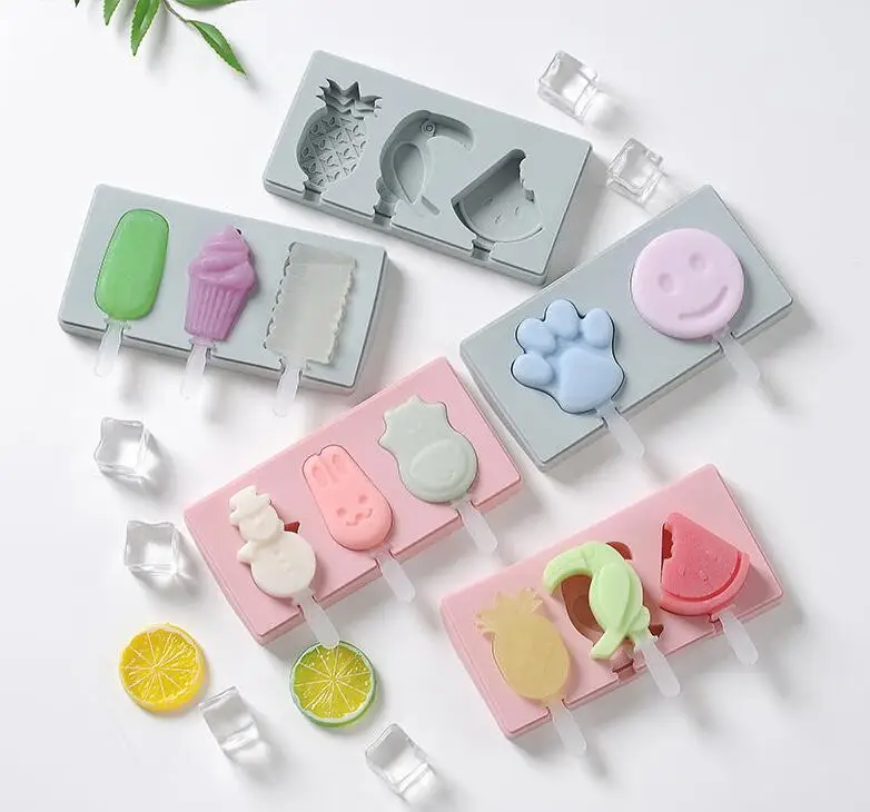 

Food grade silicone ice cream mold Cartoon ice cream stick ice tools Homemade handmade DIY Ice lolly Moulds Kitchen accessories