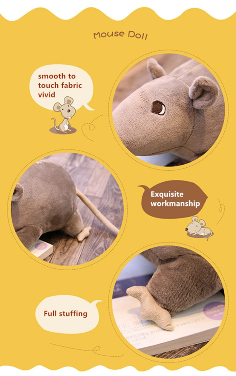 simulation mouse doll big plush toy funny ugly mouse toys zodiac mouse doll rat year mascot decoration 24inch 60cm (14)