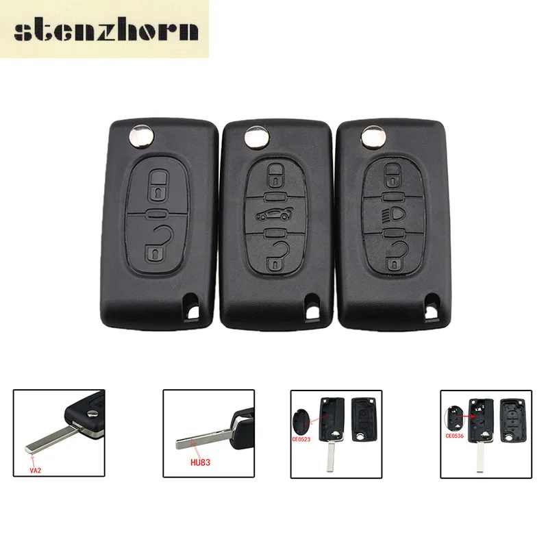 Stenzhorn 2/3/4 кнопки ключа автомобиля чехол для peugeot 207 307 308 407 607 807 Citroen C2 C3 C4 C5 C6 Флип