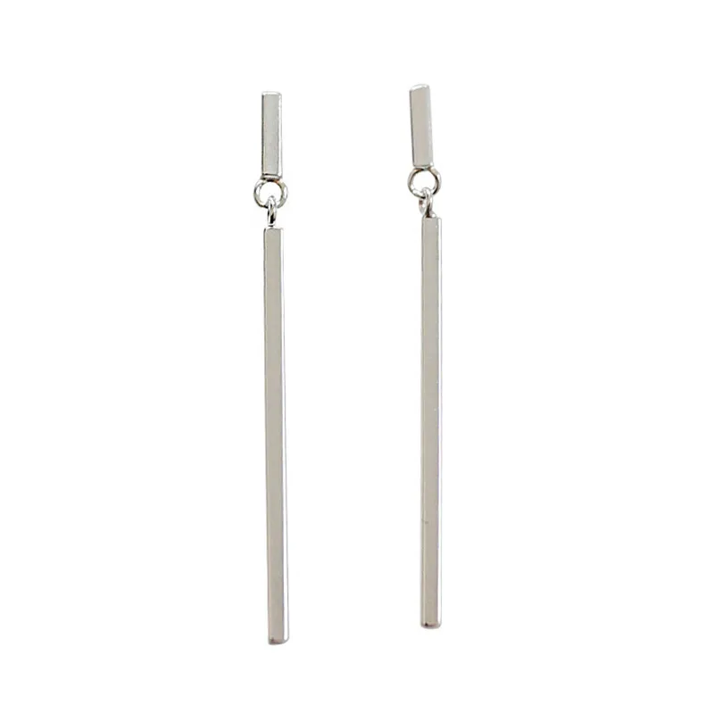 Jsmpfy Long Earring Bar Pendant Dangle Earrings For Women 925 Sterling
