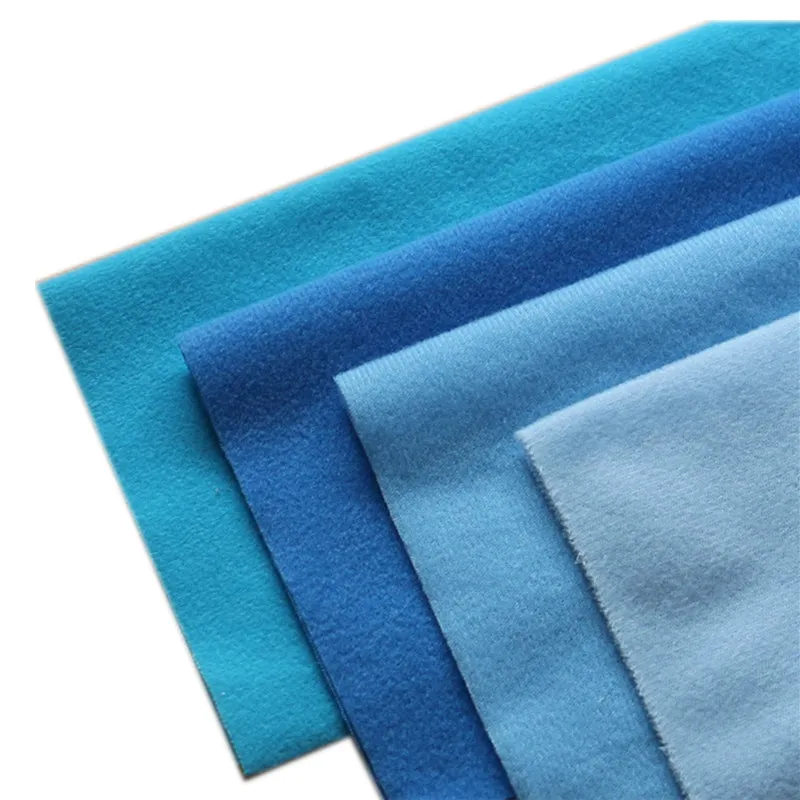 

4Pcs/Lot Blue Polyester Loop Fleece Fabric Brushed Velboa Velvet for Patchwork Sewing Plush Felt Cloth DIY Doll Stuff Toy