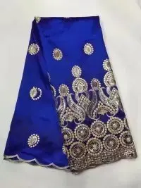 Индийский нигерийский Анкара Джордж кружево ткань Высокое качество блестками Африканские кружева для женщин или мужчин свадебное платье белый - Цвет: as  picture