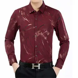 2018 Slim Fit повседневные толстые зимние теплые рубашки мужчины Camisa социальной masculina Мода цветок мужские рубашки