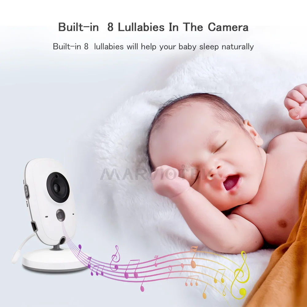  Baby Monitor wifi 3.2 inch LCD Night Vision 2 way Talk 8 Lullabies Temperature monitor video nanny 