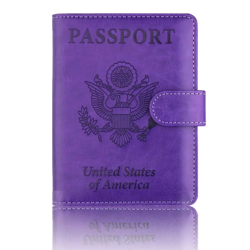 Passport Cover Travel Ticket Holder Leather Unisex Travel Storage Bag