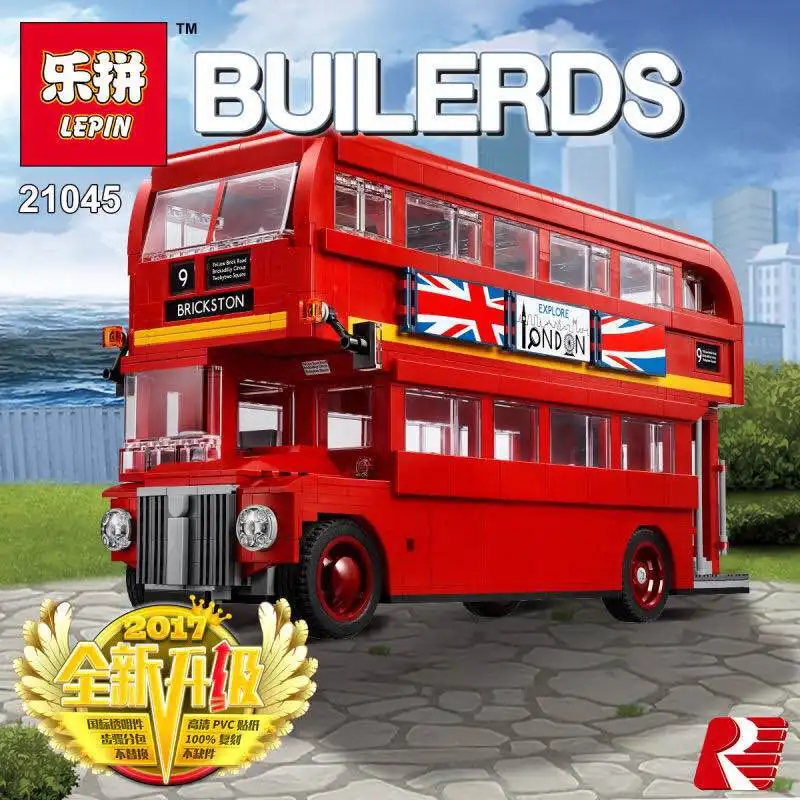 

Lepin 21045 1716Pcs Genuine Technic Series The London Bus Set 10258 Building Blocks Bricks Children Educational Toys Model Gifts