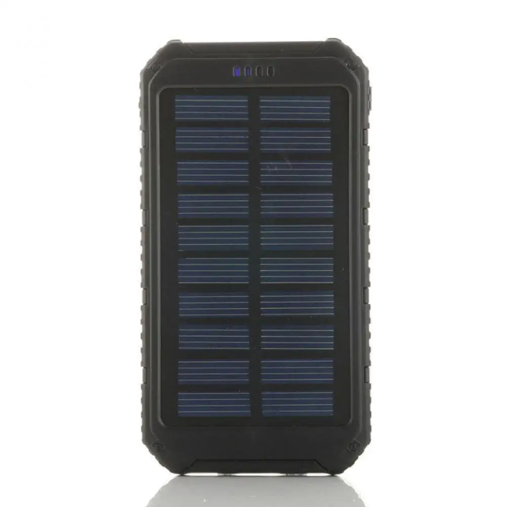 New Power Bank 20000mAh Solar Powerbank Extreme MobilePhone Pack Dual USB LED External Battery Pack for iPhone Xiaomi Samsung