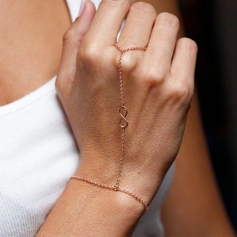 

FLTMRH 2018 New Fashion Infinity Bracelet for Women with Stones Bracelet Infinity Number 8 Chain Bracelets bileklik