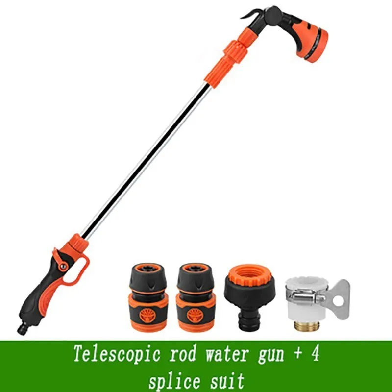 Telescopic Long Pole Washer Water Gun Spray Durable Powerful High Pressure Power Water Gun Car Wash Jet Watering Kit - Цвет: Water Gun Connector