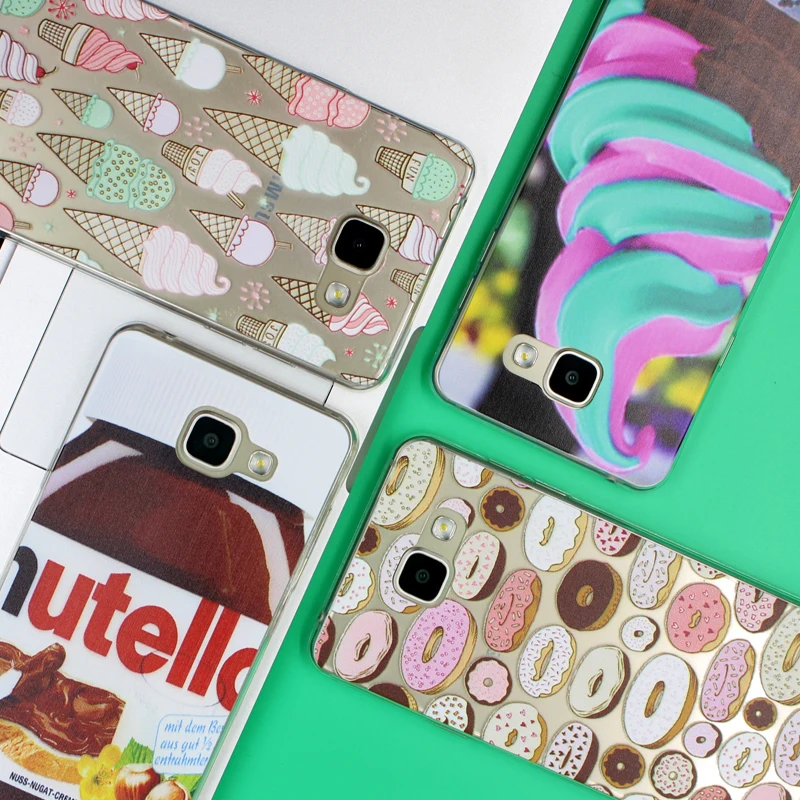 Nutella Сердце чехол для iPhone 5 5S 6 6 S 7 Plus чехол s пончики для samsung Galaxy S3 S6 S7 край S8 плюс J5 A5 Grand Prime чехол