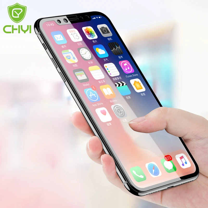

CHYI 3D Curved Glass For iPhone 8 7 6 Screen Protector Soft Edge glass For iphone 7plus Full Cover 9H Toughened For iPhone X