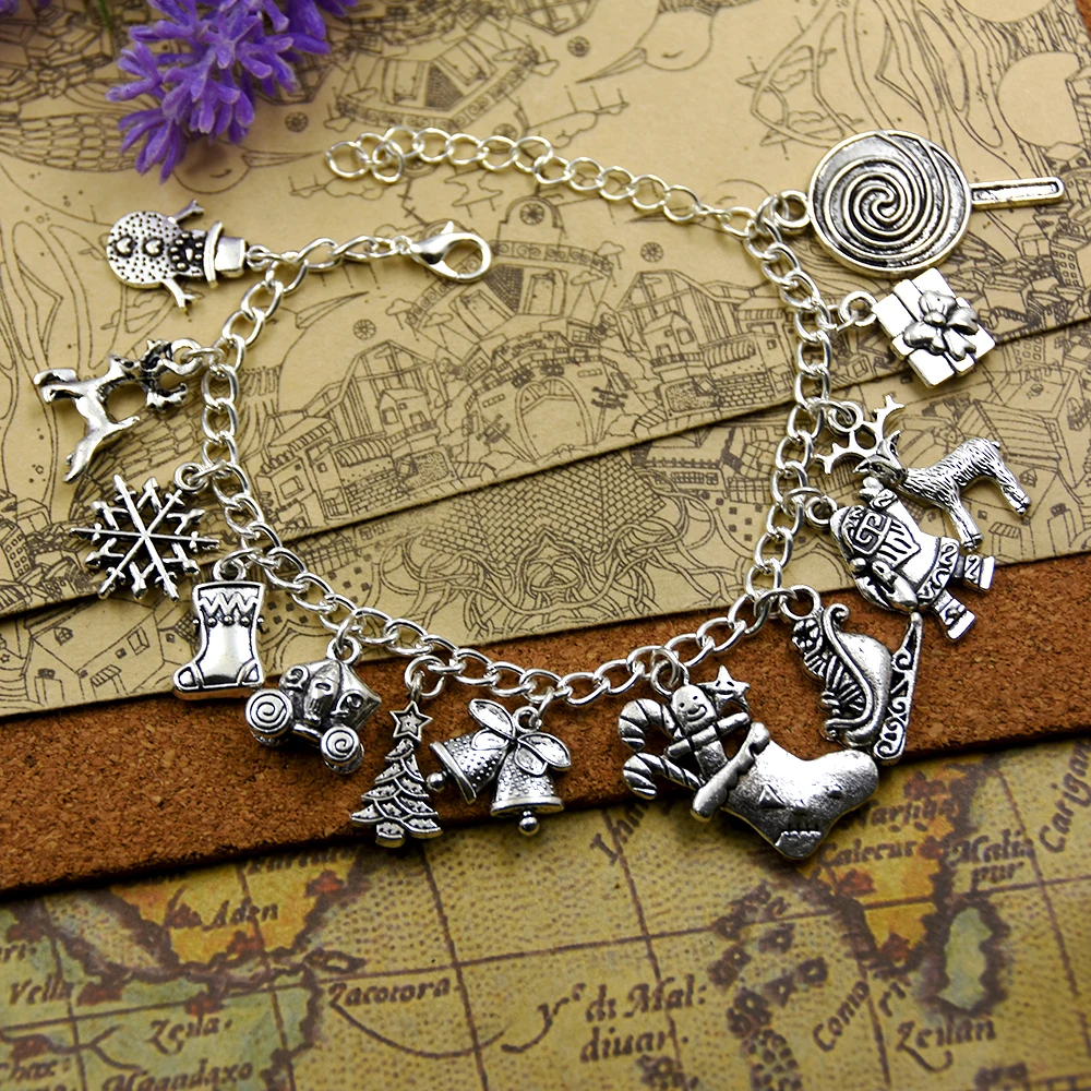 NEW ARRIVED Merry Christmas Charms Bracelet Christmas Bracelets Gift 