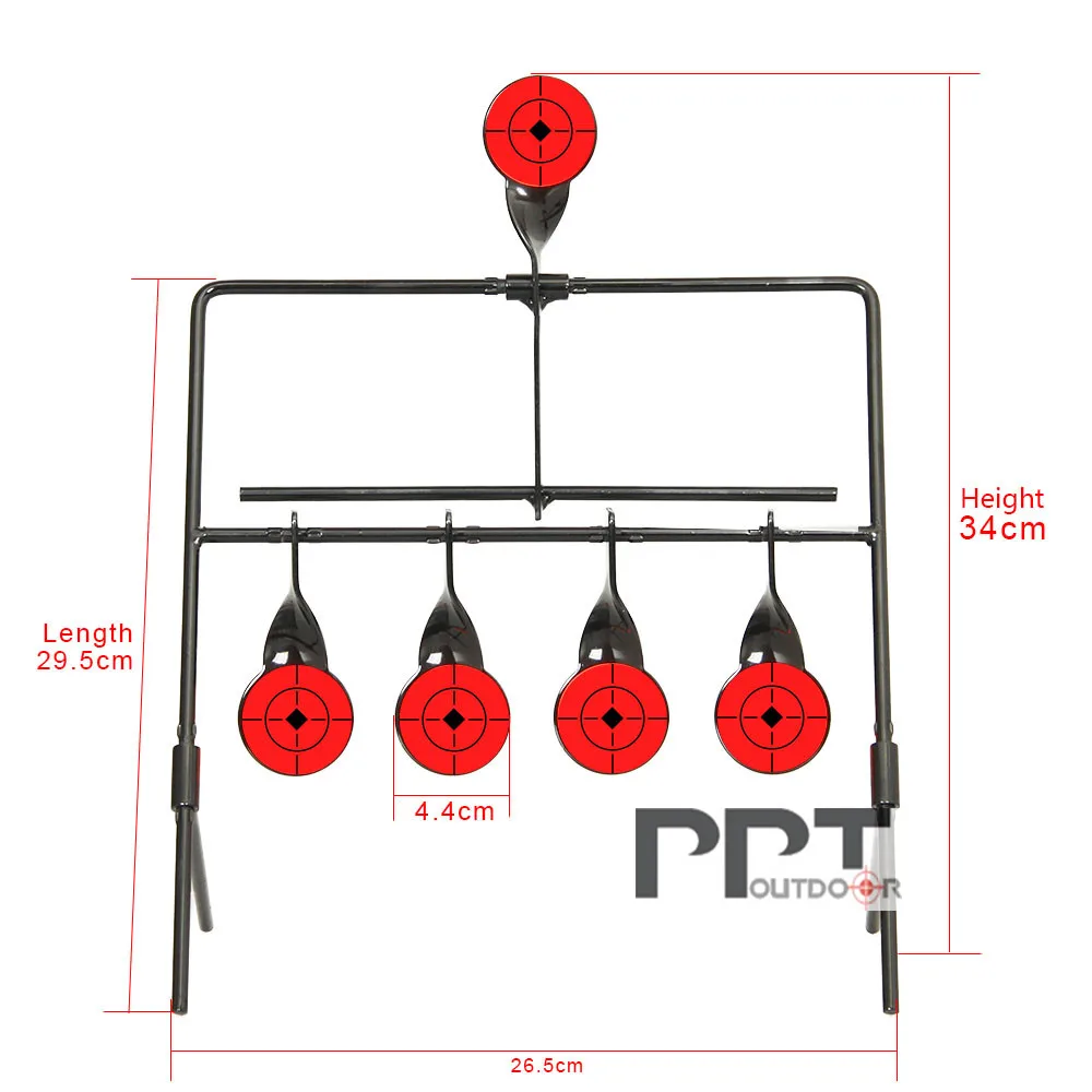 Металл 4 цели страйкбол мишень автоматический сброс вращающийся Открытый Охота Стрельба мишень практическая мишень 61*39*29 см PP36-0005