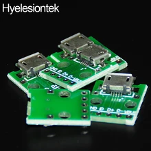 50pcs Micro USB to DIP 2.54mm Adapter Connector Module Board Panel Female 5-Pin Pinboard 2.54mm Micro USB PCB Type Parts