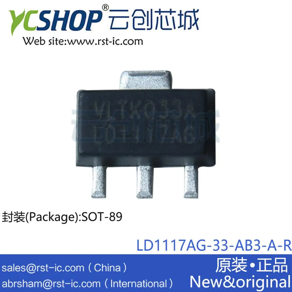 

LD1117AG-33-AB3-A-R LD1117AG SOT89-5 3.3V LOW DROP FIXED AND ADJUSTABLE POSITIVE VOLTAGE REGULATORS