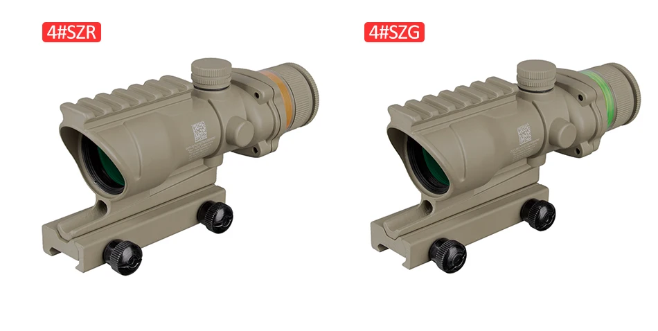 Охотничий Прицел ACOG 4X32 Rail оптика Красная Зеленая точка крест освещение стекло травленая сетка тактический оптический прицел