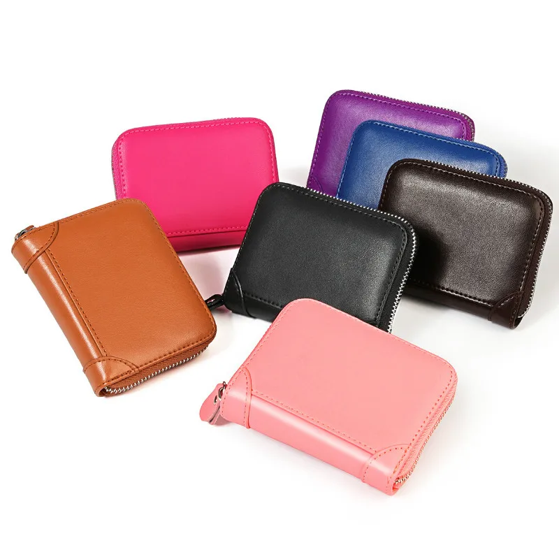 Women Business Card Holder Cow Leather Card Wallet Prevent RFID Female Credit Card Holder New Arrival Porte Carte Tarjetero Muje