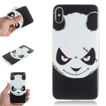 

For Apple iPhone X XS Max XR Luxury Panda Cute Cat Panda Animal Pattern Soft TPU Silicone Case Phone Cover