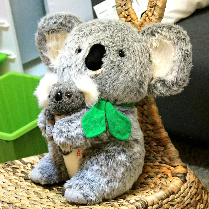 Free shipping lovely koala bear plush toy soft mother & child koala