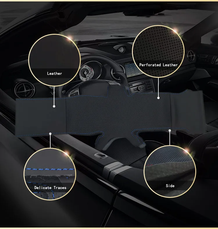 Automática na Cobertura do Volante para Ford Volante do Carro Trança Mondeo S-max 2008 Interior Cobre Couro Mk4 2007-2020 10 Cheap Capas p direção