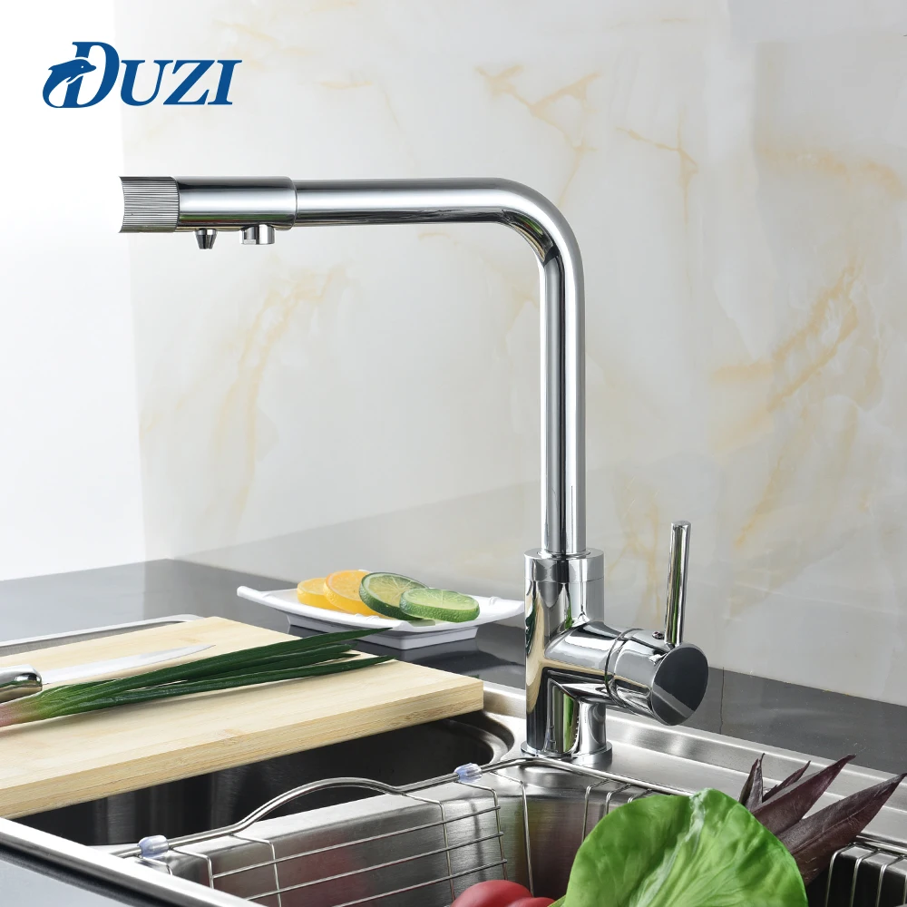 DUZI Drinking Water Filter Faucet Chrome Kitchen Sink Tap 360 Degree ...