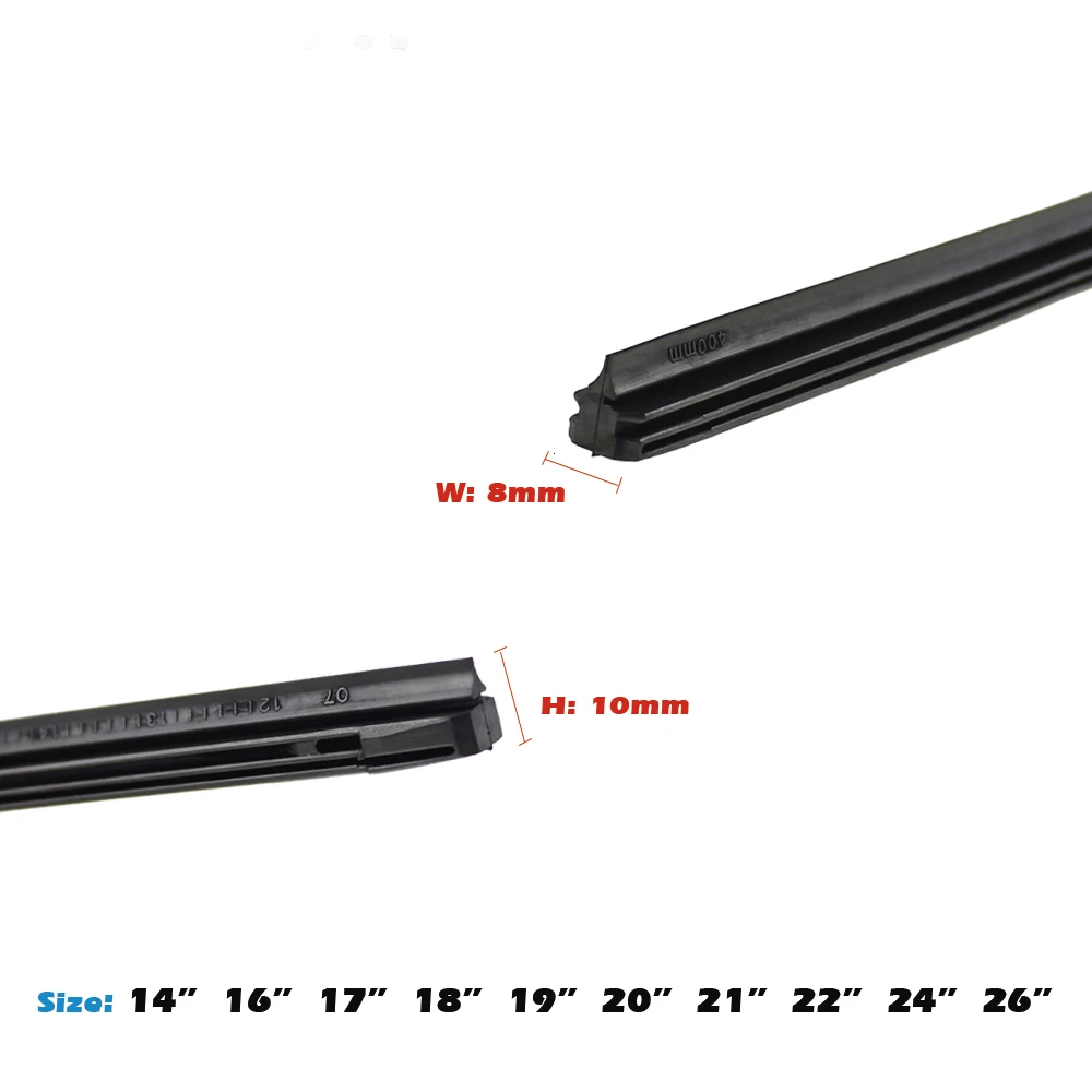 Car Wiper Blade Windscreen Vehicle Insert Hybrid Denso Rubber Strip Refill 8mm 14