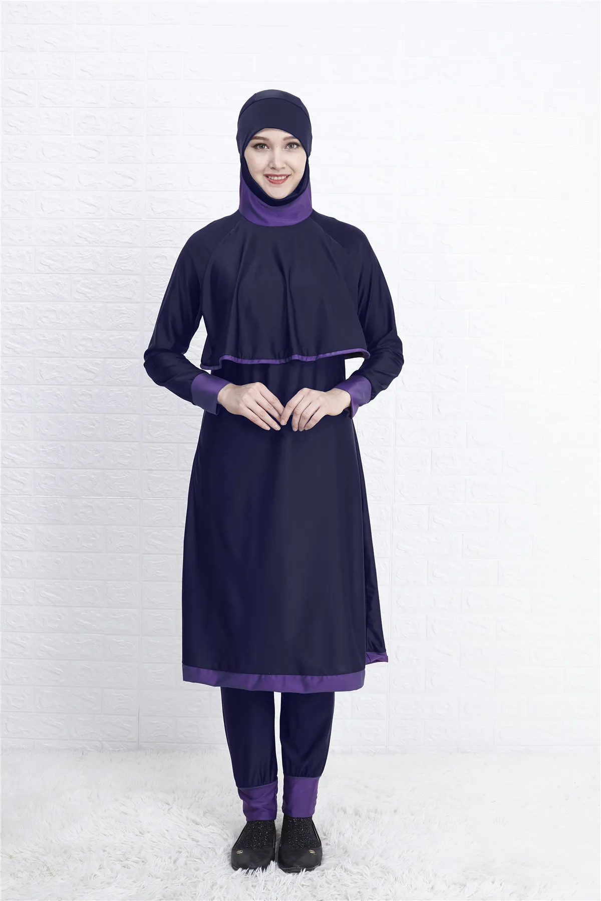 Kaufen Hijab frauen Schwimmen Anzug Lange Volle Abdeckung Burkini Muslimischen Bademode Damen Häute Badeanzug Frau Islamischen Schwimmen Tragen Modest Bade