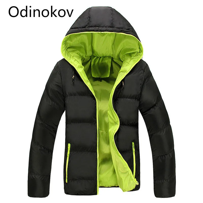 

Odinokov Winter Jacket Men 2017 Cotton Padded Warm thicken Short jacket coat Clothing Stand Collar Male Solid Parkas coat 5XL