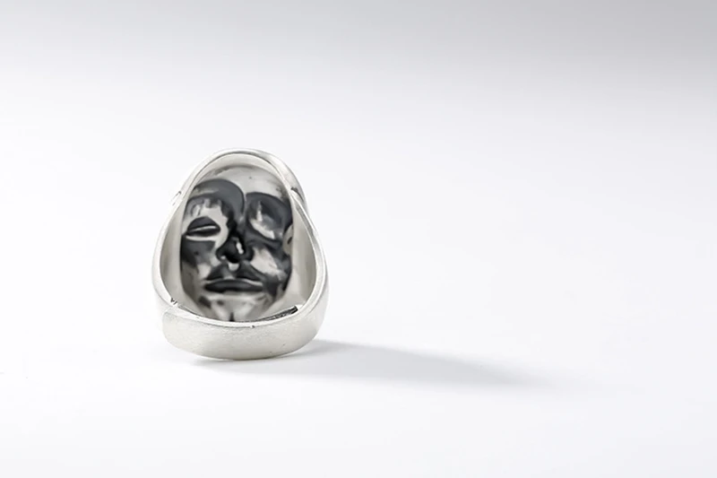 Кольцо из стерлингового серебра 925 пробы с Одноглазым человеческим лицом, индивидуальное властное кольцо с Одноглазым дизайном для мужчин и женщин, модное ювелирное изделие
