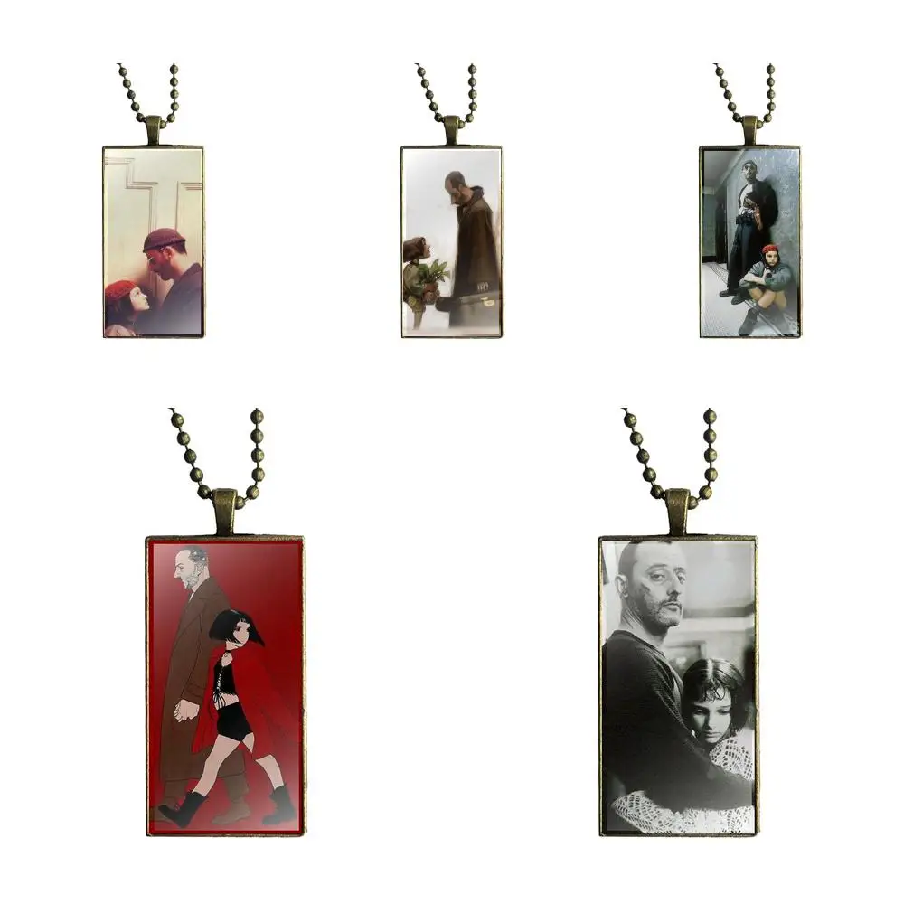 

EJ Glaze Leon And Mathilda For Women Bronze Color Glass Cabochon With Rectangle Shaped Pendant Choker Necklace