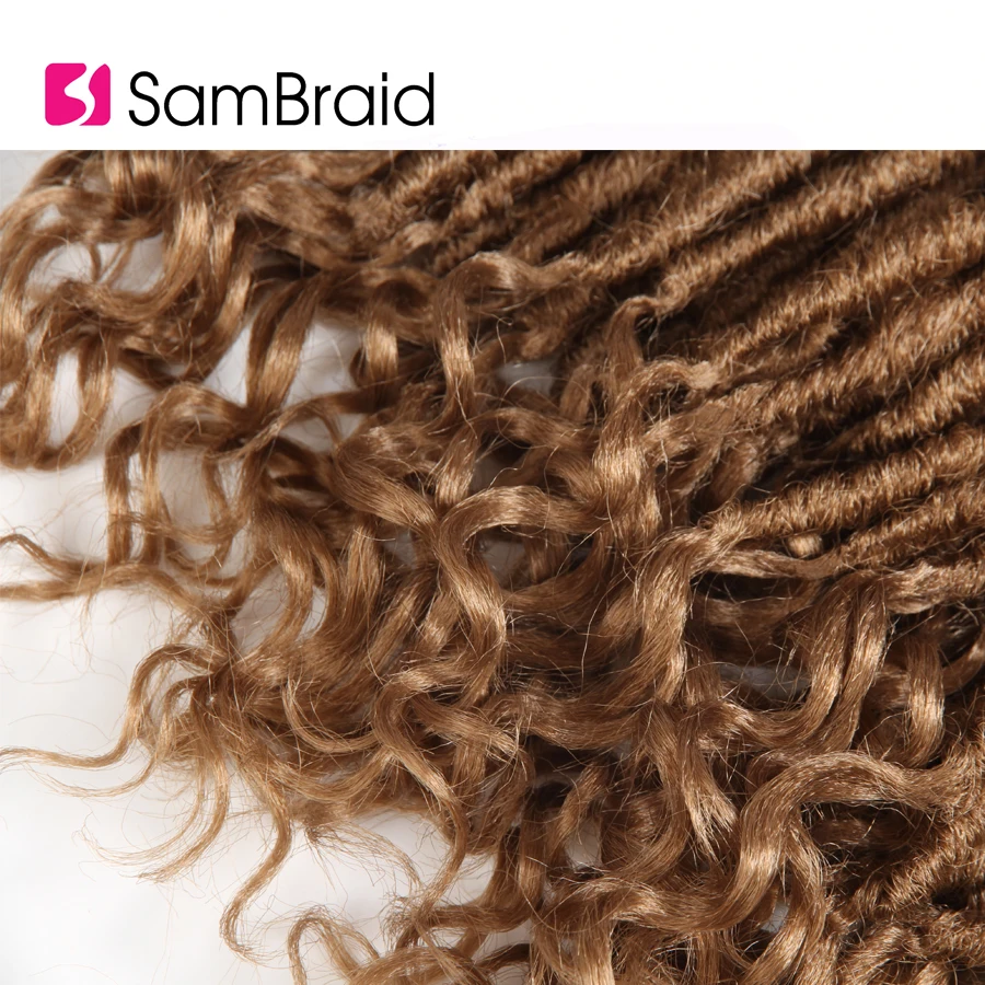 SAMBRAID Goddess Faux locs вьющиеся плетеные пряди синтетические накладные волосы плетение волос мягкие искусственные замки 24 корня/18 дюймов упаковка