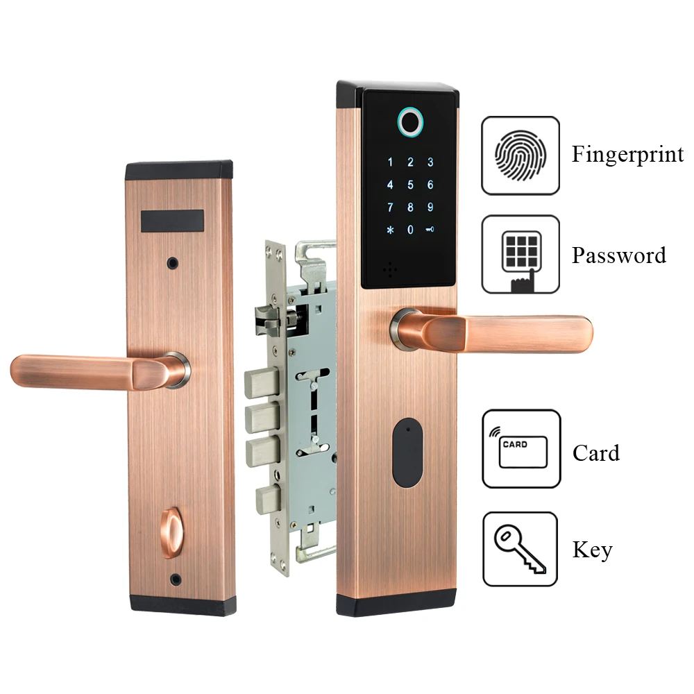  Digital Biometric Fingerprint Password Door Lock Keyless Smart Door Lock Fingerprint+Password+RFID  - 32837980962