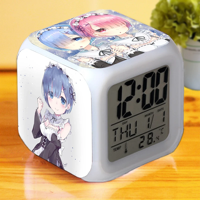 Anime Re Zero kara Hajimeru Isekai Seikatsu Rem 7 color changing Alarm